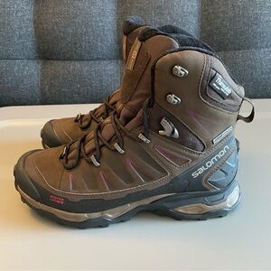 Salomon Women's X Ultra Mid Winter CS Waterproof Hiking Boot - Brown - Size 7.5